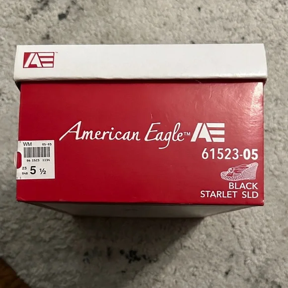 American Eagle Outfitters Black Striped Wedge SandalsSize 5 1/2 - Picture 7 of 7